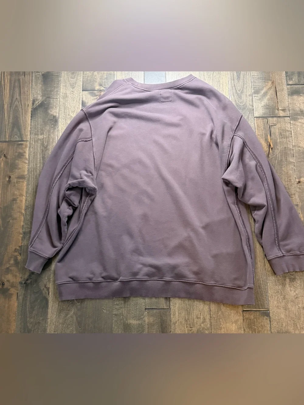 Aerie XXL Brown Washed  Pocket Crewneck Sweatshirt Oversized